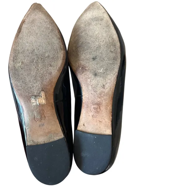 Tory Burch Melody‎ Pointed Toe Patent Flats Black 8 - Image 6