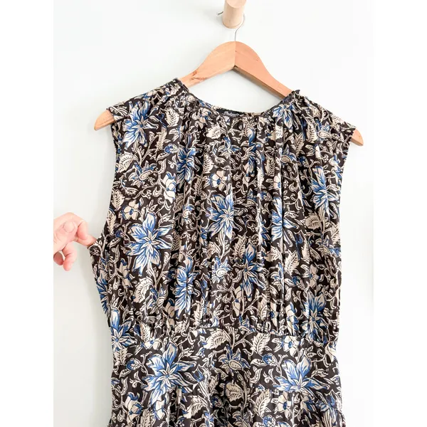 Madewell | NWT Gathered Button-Front Mini Dress Floral Carob | Sz M - Image 4