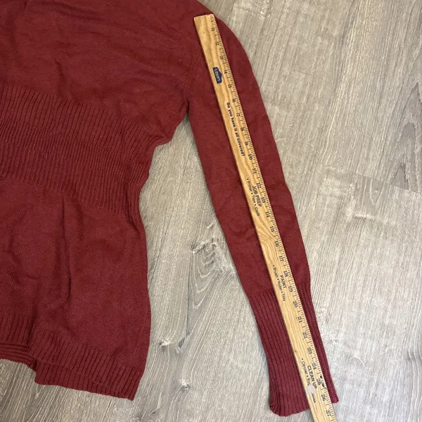 Sparrow Anthropologie Brick Red Cardigan - Size M Shawl Collar Cashmere Blend - Image 10