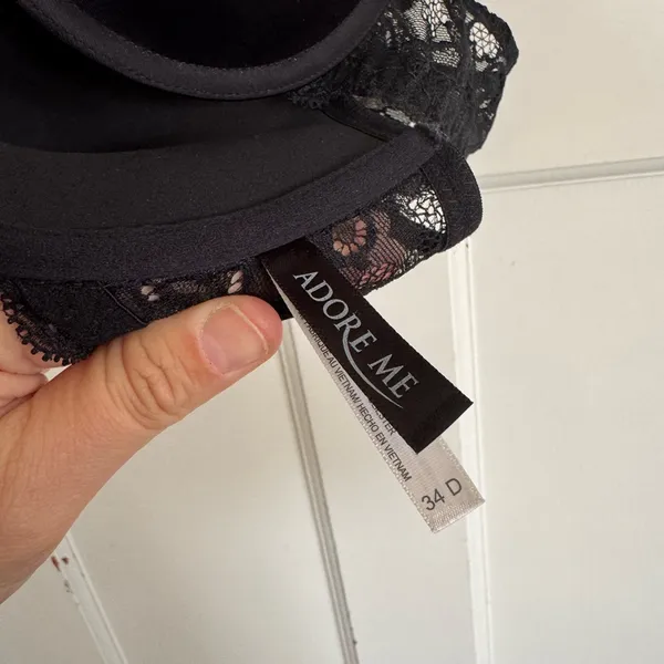 Adore Me black‎ lace Racerback bra size 34D - Image 3