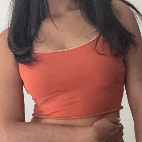 Brittany Black Burnt Orange Cropped Cami Top with Adjustable Straps Size M - Image 3