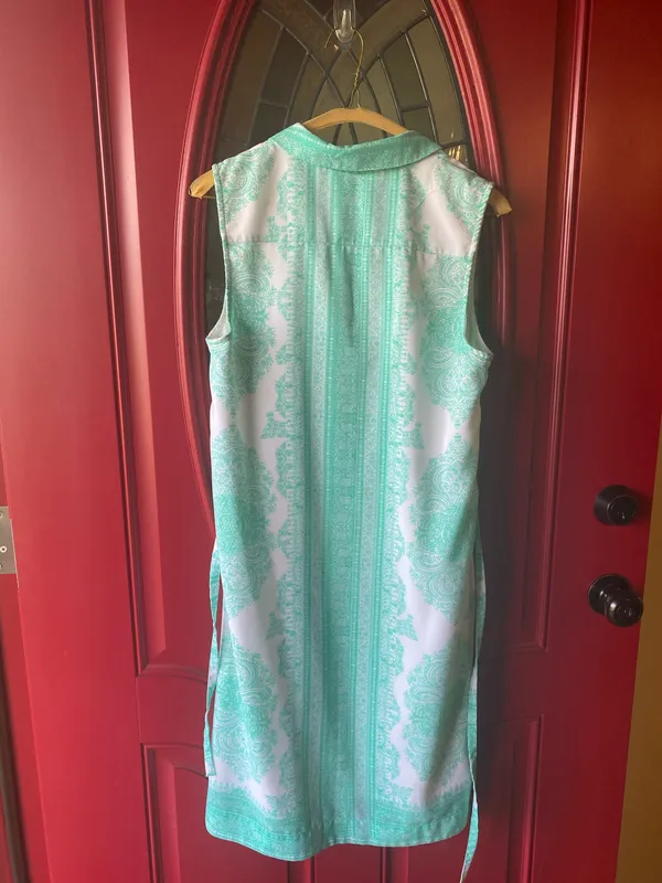 The Limited Ashton Dress White Teal Small - Image 3