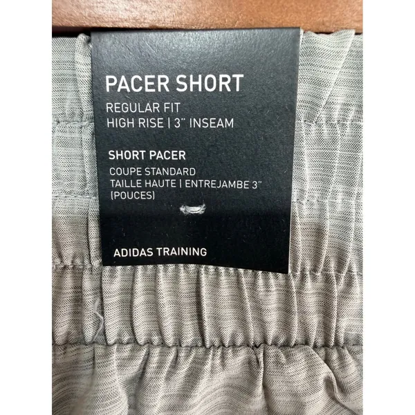 Adidas Pacer Woven High Training Shorts Women XS Grey 3" Inseam Athlesiure Yoga - Image 2