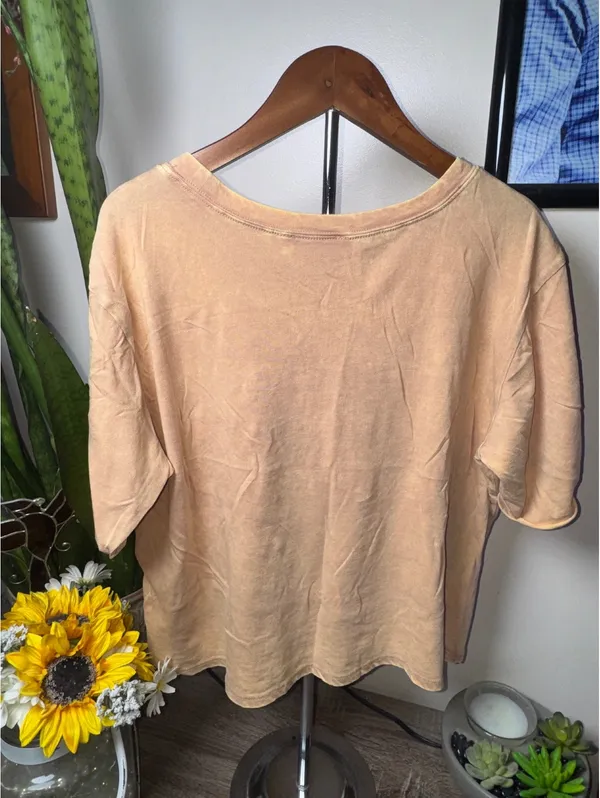 Zenana Acid Wash Crop Top, Ash Mocha, Size Small - Image 2