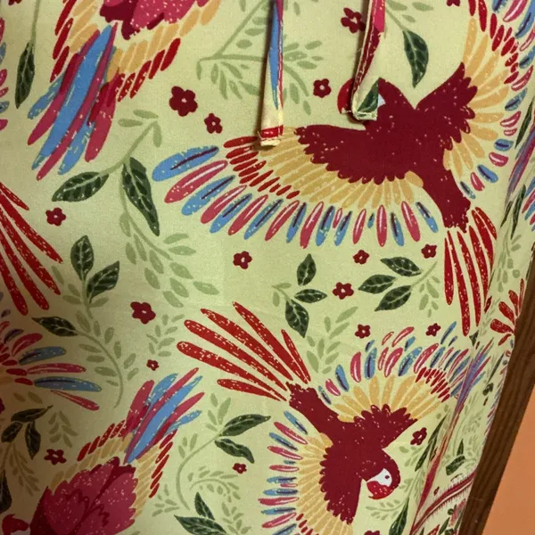 Rachel Roy Boho Parrot Print Flutter Sleeve Blouse Small Colorful Bohemian Top - Image 12