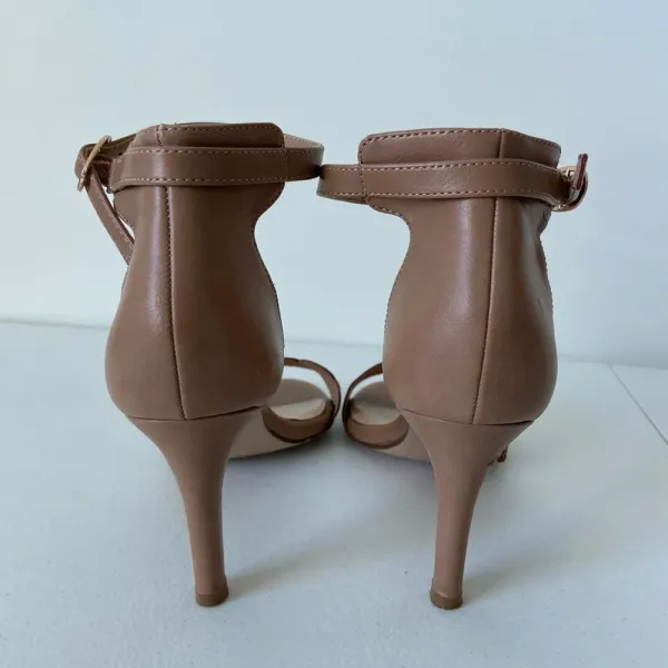 X-Appeal women’s Daire scalloped tan ankle strap‎ heels — size 10 - Image 3
