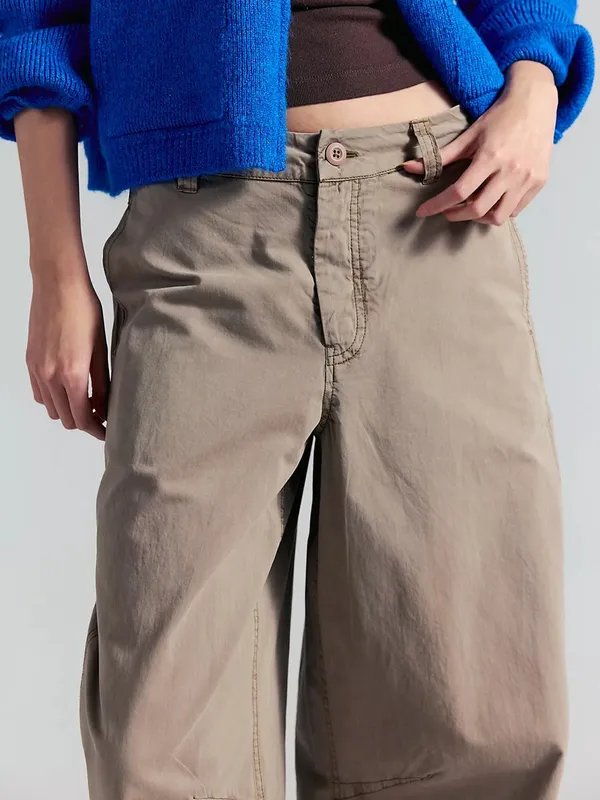 Free People We The Free Stand Up Barrel Chino Pants in Dusted Cocoa Brown NWT - Image 3