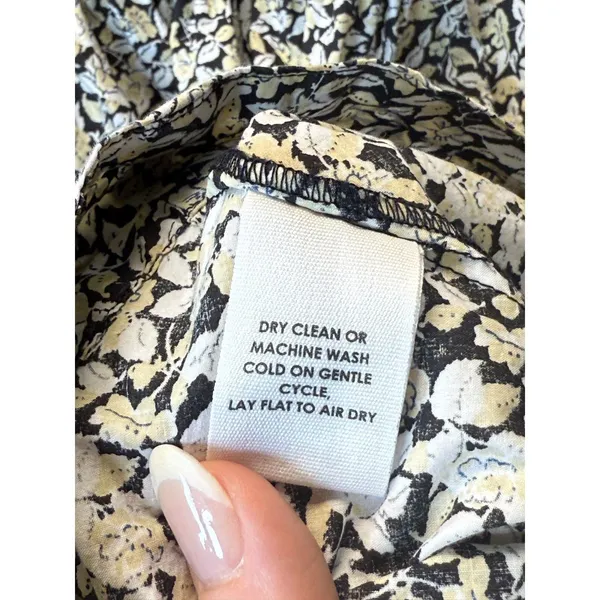 Apiece Apart Dress Womens XS Black Yellow Floral Organic Cotton Mini Summer - Image 15