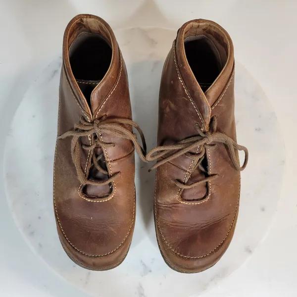 VTG Duluth Trading Co Womens Andina Ankle Boots 7.5 Brown Leather Chukka Shoes - Image 12