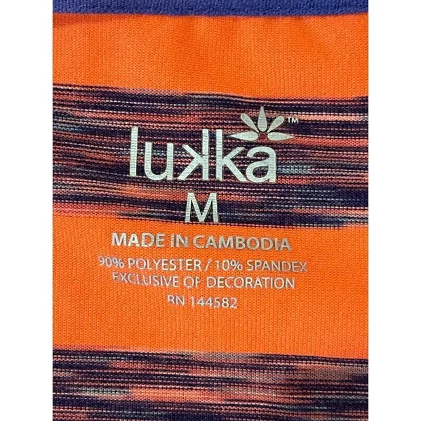 Lukka Pink And‎ Purple Striped Hooded Full Zip Athletic Active Jacket Size M - Image 9