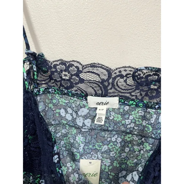 Aerie Floral Lace Trim Mini Slip Dress Size S NWT Y2K Romantic‎ Fairy - Image 7
