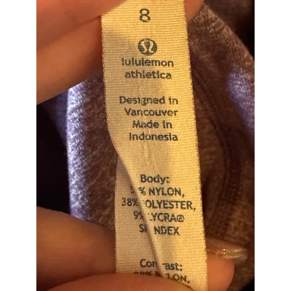 Lululemon Run Stay Warm Half Zip Women 8 Purple Heathered Pullover Athleisure‎ - Image 12