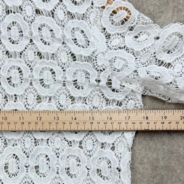 White Crochet Lace Long Sleeve Blouse High Neck Floral‎ Boho Top XS Boho Cottage - Image 7