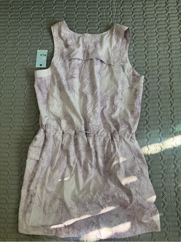 Sleeveless Lavender Tie-Waist Mini Dress with Pockets - Image 3
