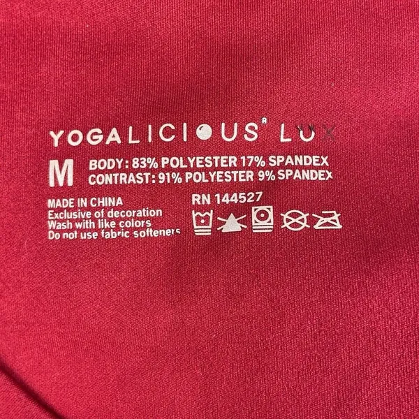 Yogalicious Red High Waisted Pull On Stretch Logo Athletic Bike Short Size M - Image 3