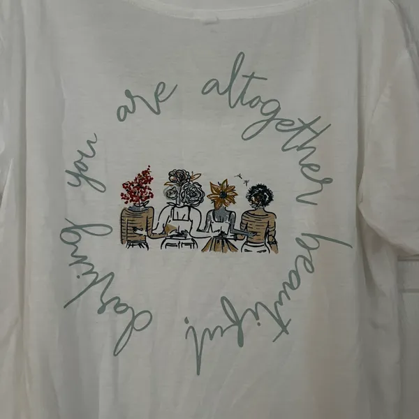 NWOT You Are Altogether Beautiful Darling Shirt White Short Sleeve - Image 5