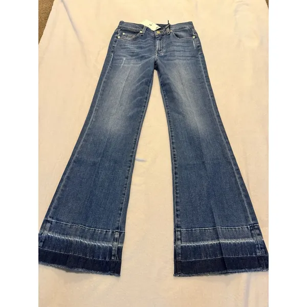 7 For All Mankind Dojo Agadir Tailorless Flare Jeans Size 27 NWT - Image 7