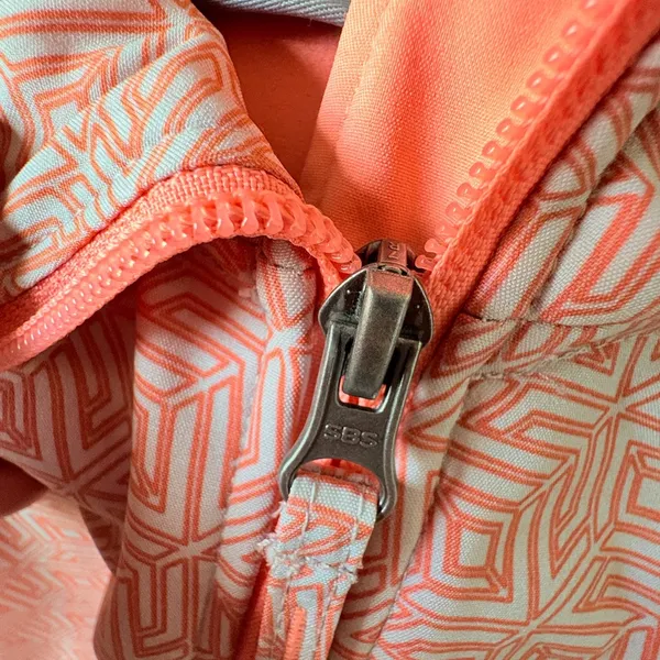 FreeTech Size Large Bright Orange Pink Waterproof Zip Up Pockets Jacket - Image 7