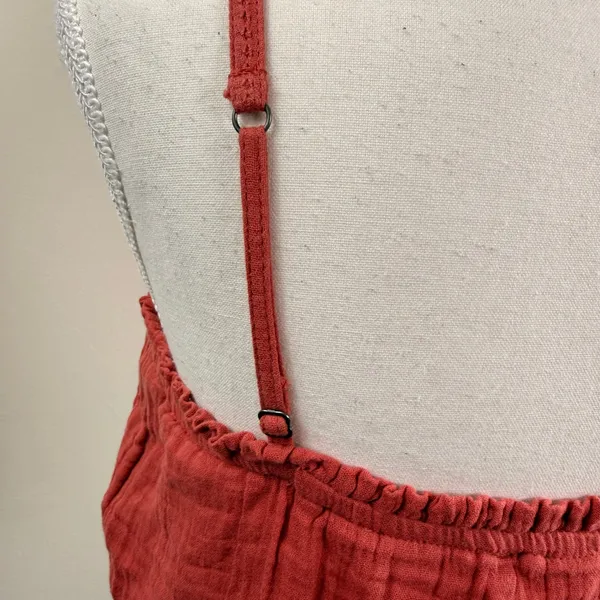 VTG.‎ Abercrombie & Fitch Womens Medium Rust Gauze Eyelet Lace Crop Cami NEW - Image 9