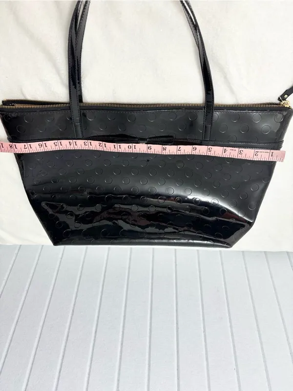 Kate Spade Patent Leather Black Polka Dot Large Tote‎ - Image 9