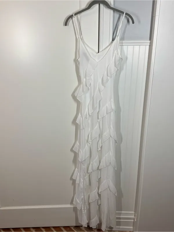 Petal & Pup Ciao Ruffles Maxi Dress in white size small bridal engagement‎ vacay - Image 7