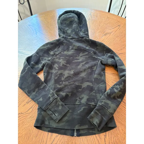 Lululemon Scuba Full Zip Hoodie Women 0 Green Camo Heritage 365 Camo Brier Rose - Image 7