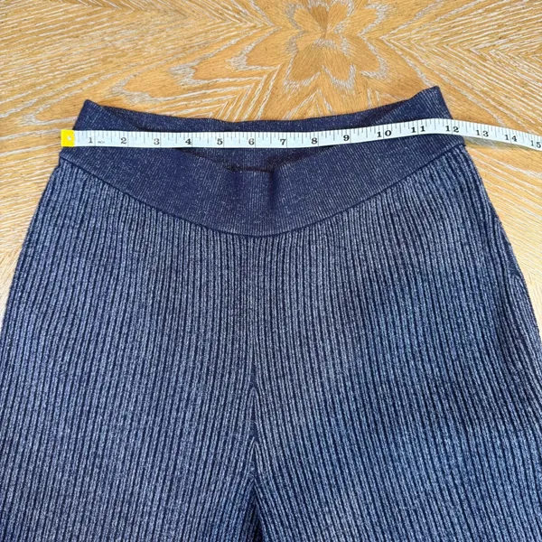 Anthropologie Pilcro‎ Sweater Knit Pants Flared Pull On Indigo Blue Size Small - Image 8