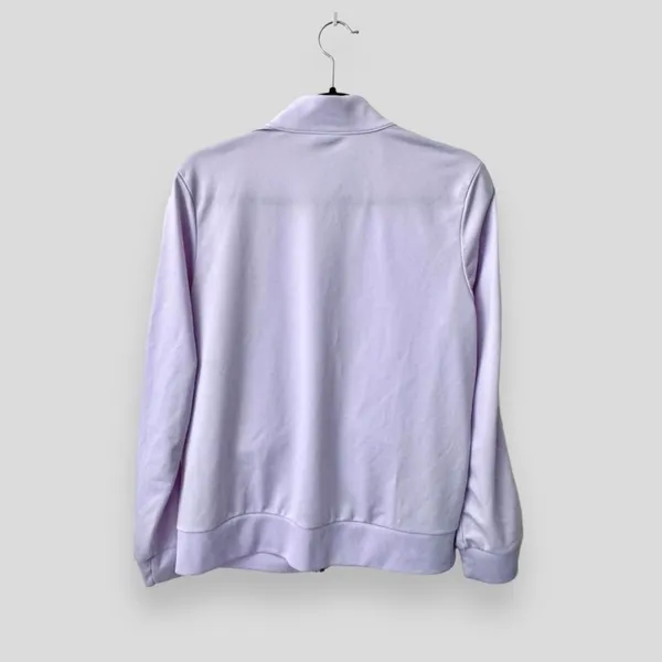 Adidas Purple Lavender White Essentials 3-Stripes Tricot Track Jacket Zip Up - Image 4