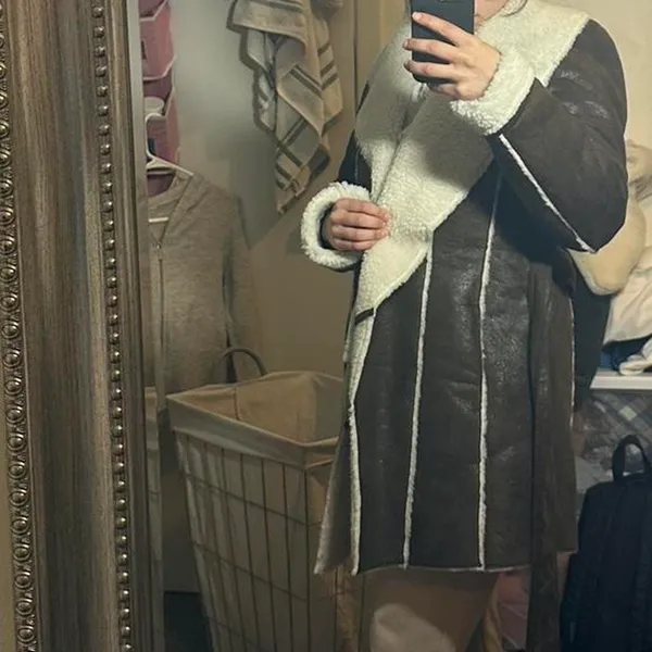 Kenneth Cole Brown Vintage Trench Coat With Fur Trim - Image 5