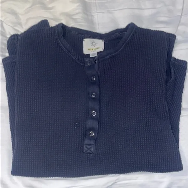 Dark Blue Long Sleeve Top - Image 3