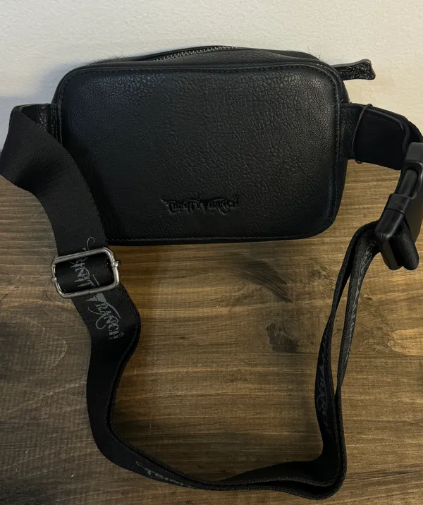 Ranch Genuine Hair-On Cowhide Belt Bag - Black - Image 2