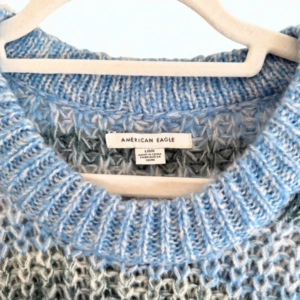 American Eagle Oversized Striped Knit Sweater L - Image 2
