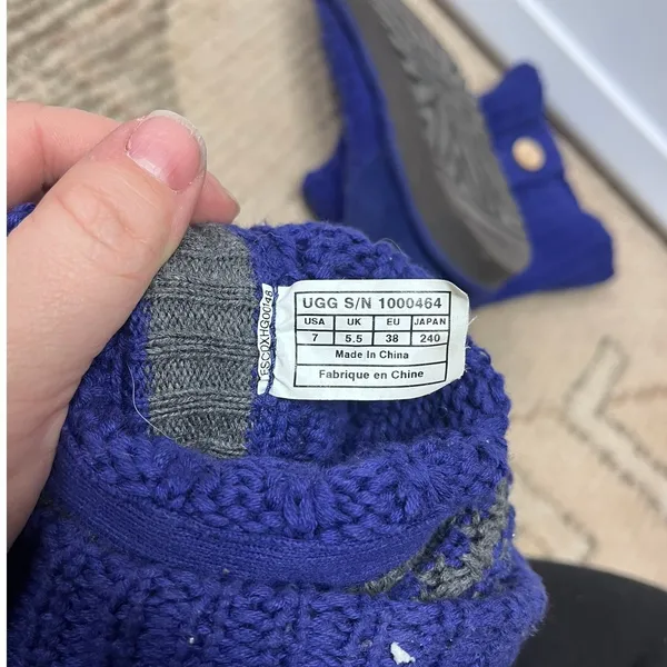 UGG Women's Leland Indigo Knit Cardy Pull On Winter Boots Size US 7‎ - Image 7