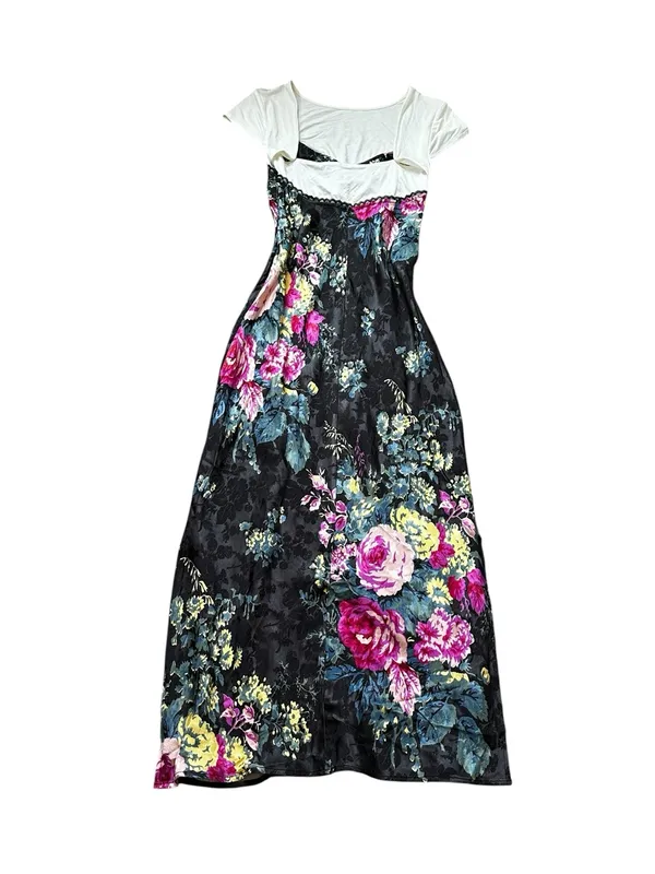 Anthropologie Floral Midi Slip Dress 90s Y2K Fairy Grunge Boho Whimsigoth - Image 7