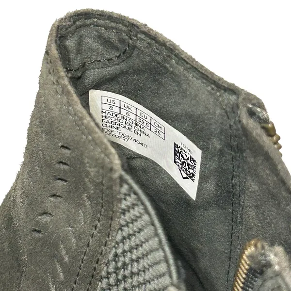 TOMS Majorca Peep Toe Booties Dark Olive Green Suede Perforated Block Heel 8M - Image 4