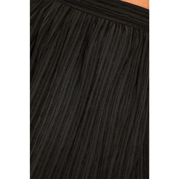 Lulus Midsummer Memories Black Mid-Rise Maxi Skirt Side Slit Plisse XS NWT - Image 5
