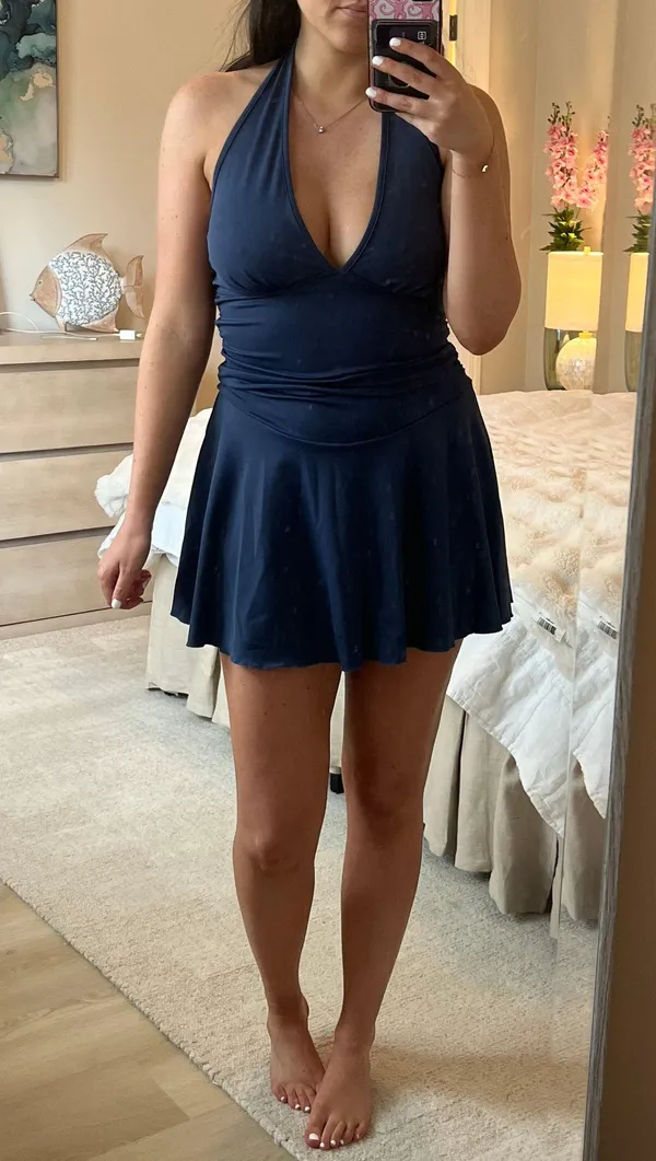 Blue Halter Neck Dress - Image 2