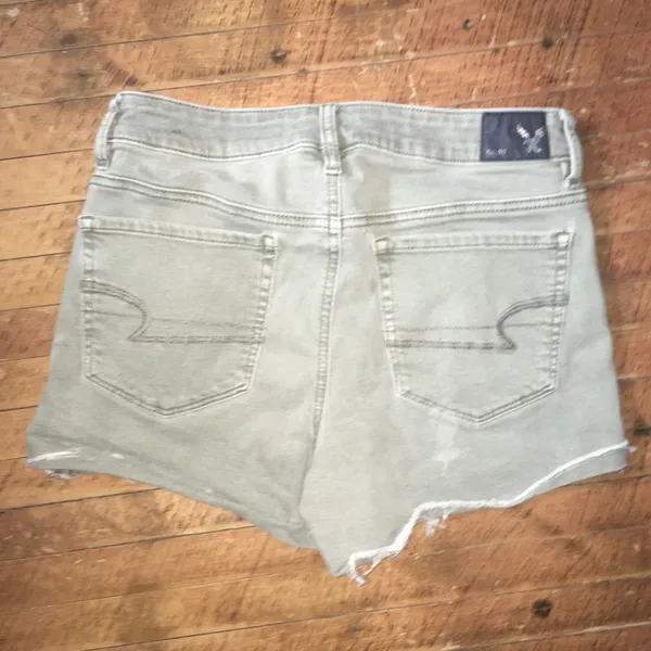 American Eagle hi rise shortie tan cutoff shorts - Image 3