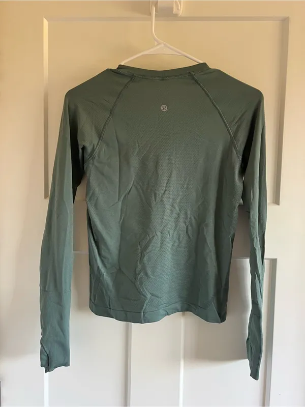 lululemon athletica long sleeve performance top - teal - Image 2