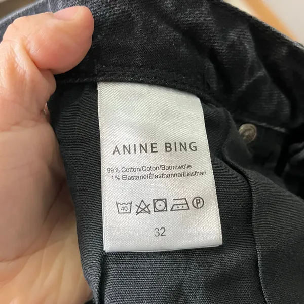 ANINE BING Roxanne Jean Black Tie Split Cuffs Raw Hems 32 Modern Chic Effortless - Image 7