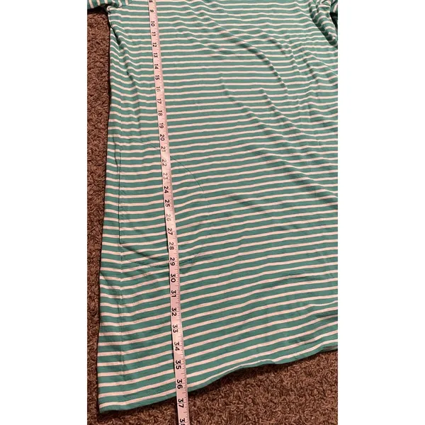 Garnet Hill Dress Womens 12 Green‎ White Striped Cotton Casual Nautical Coastal - Image 11