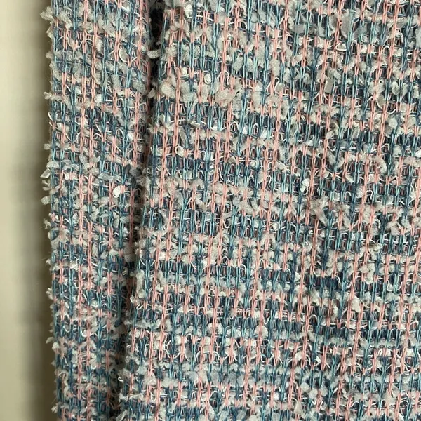 MELLODAY Chic Pink and Blue Tweed Coat - Image 4