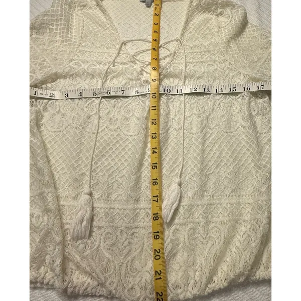 VTG Charlotte Russe Crotchet Prairie Blouse/Bell Sleeve, Y2K Boho Festival‎ LG - Image 3