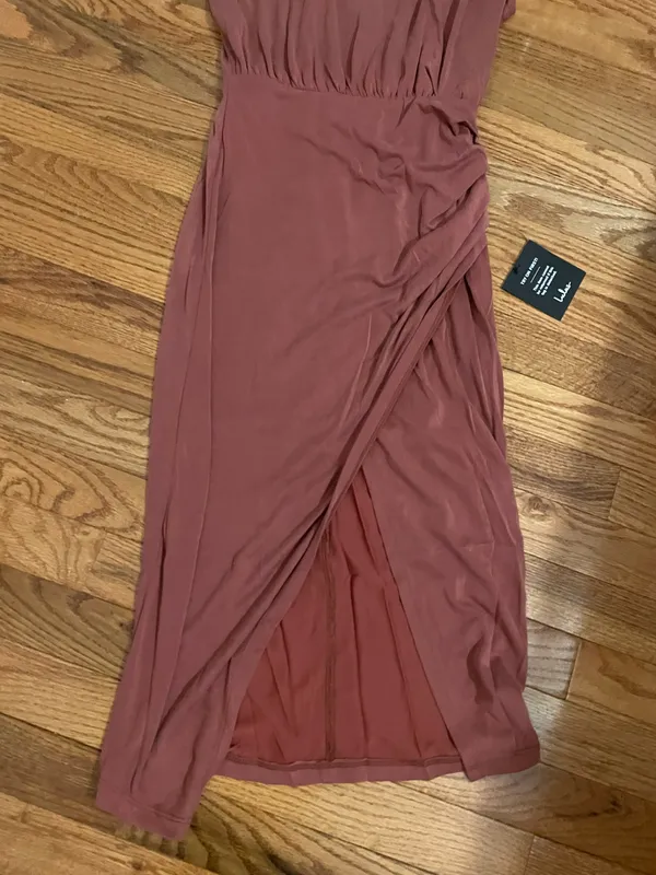 Lulus New Lulu’s Raise a Glass Rusty Rose One-Shoulder Midi Dress XS - Image 7