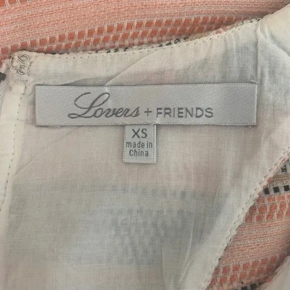 Lovers +‎ Friends Striped Cutout Mini Dress Coral Frayed Fringe Hem XS RN132829 - Image 6
