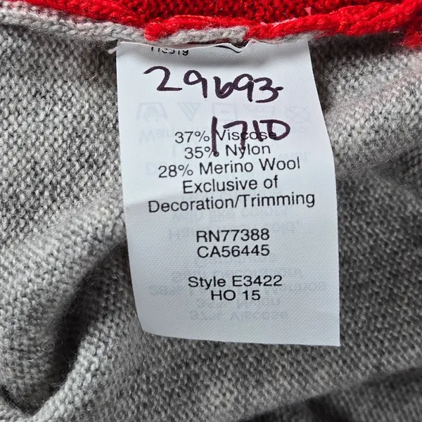 J. Crew Womens Red Gray Gold Polka Dot‎ V-Neck Sweater Merino Wool Blend Size M - Image 4