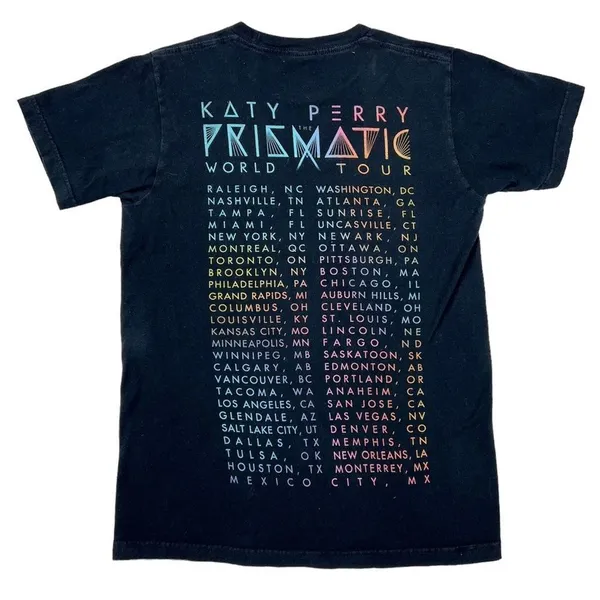 Katy Perry Prismatic World Tour 2014 - 2015 Black Concert Tee‎ Size Small - Image 2