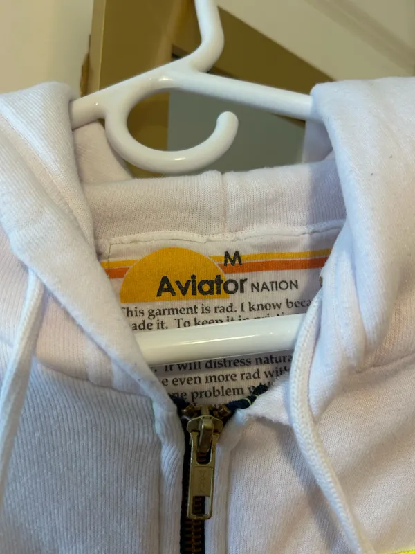 Aviator Nation Zip-Up White - Image 3