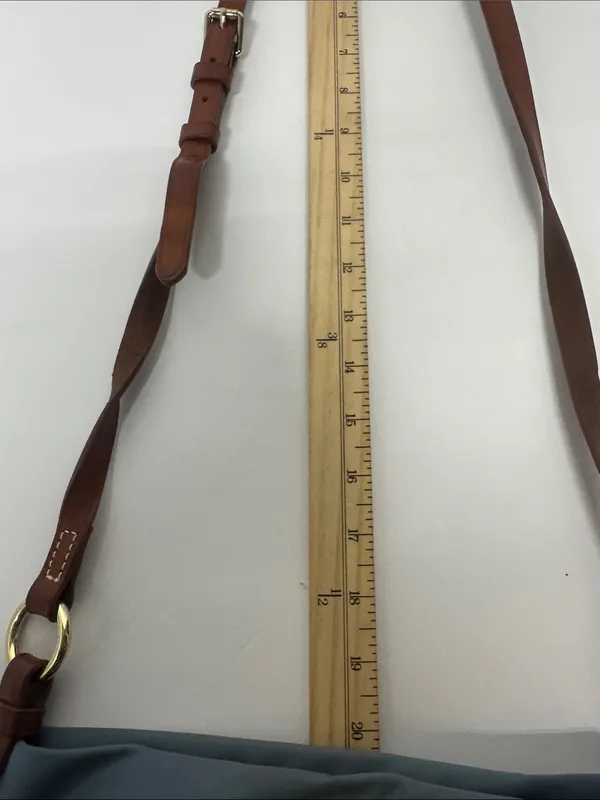 Dooney & Bourke Blue Crossbody with Brown Leather Trim - Image 10
