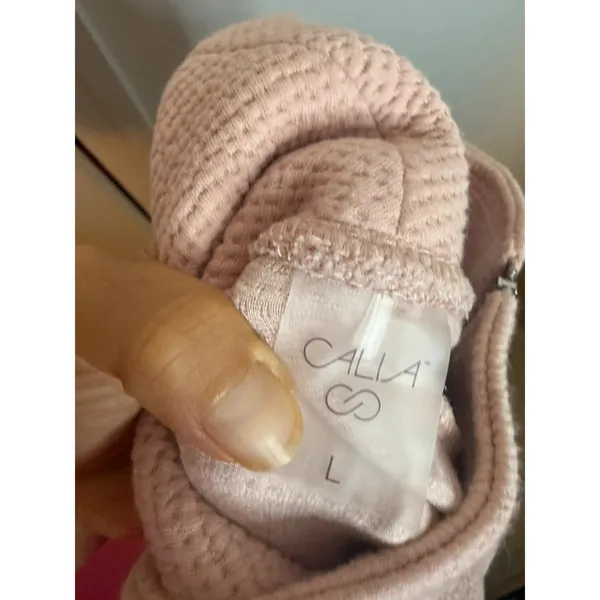 Calia Baby Pink Textured Quarter Zip Sweatshirt - Image 3